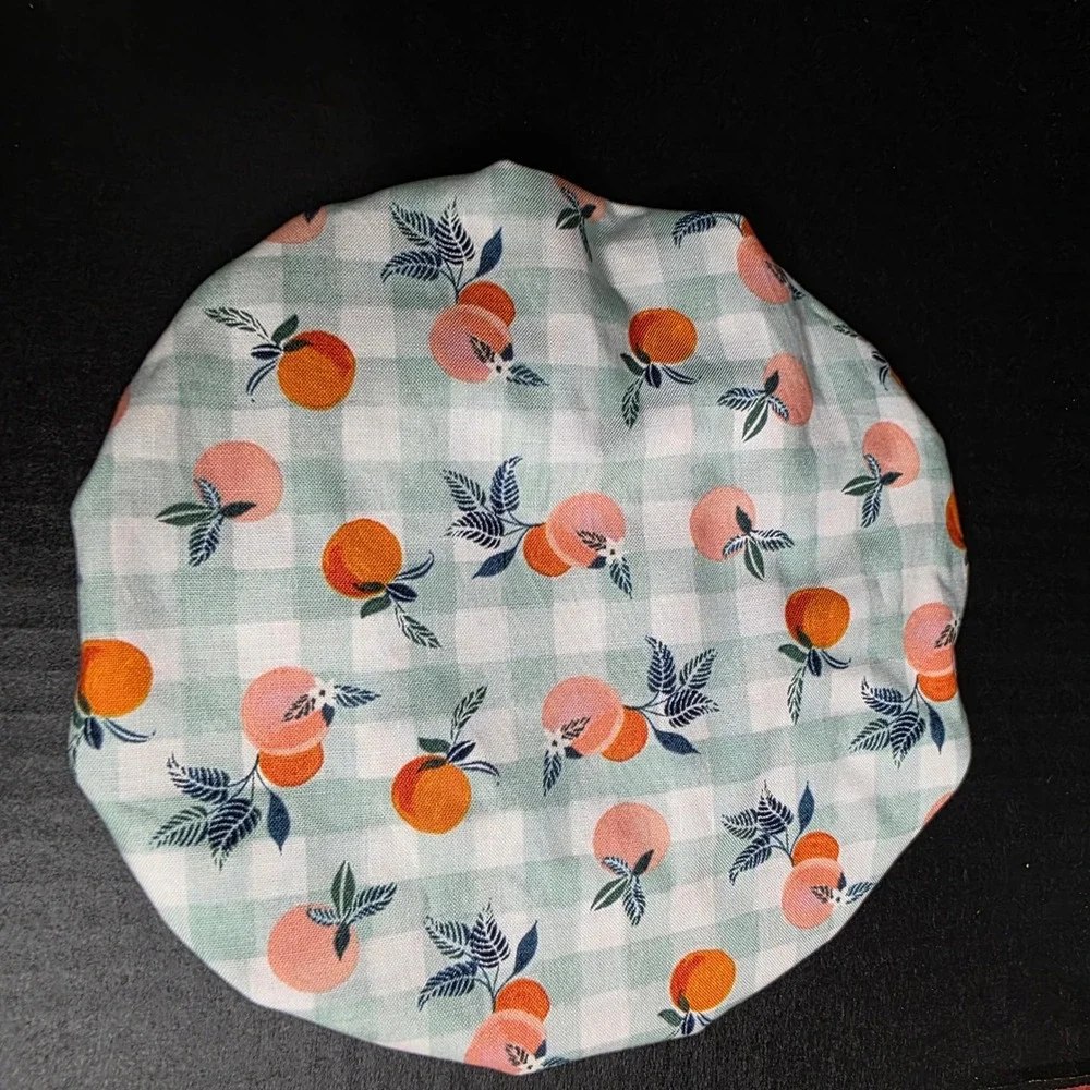 Green Gingham Peaches Granny Square KitchenAid Mixer Mixing Bowl Cover Baking
